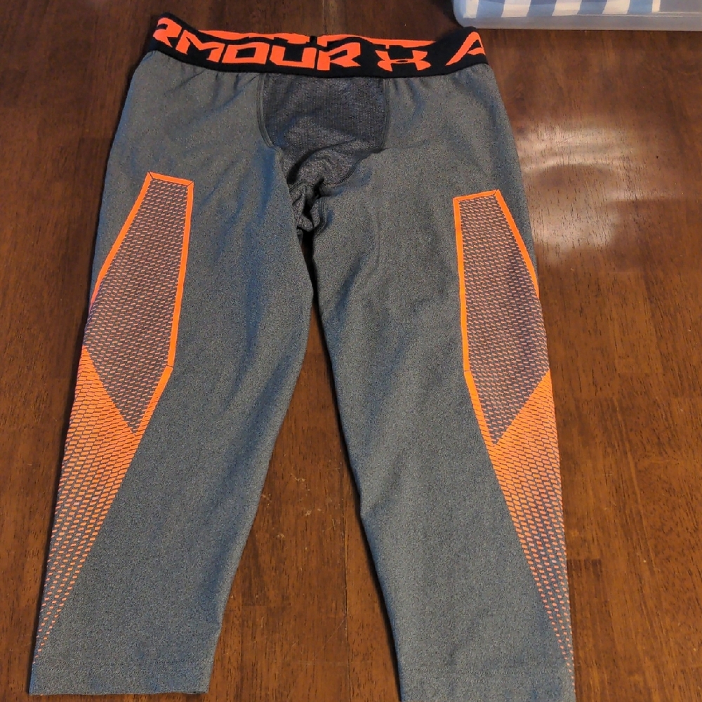 Under Armour Gray and Orange Compression Pants